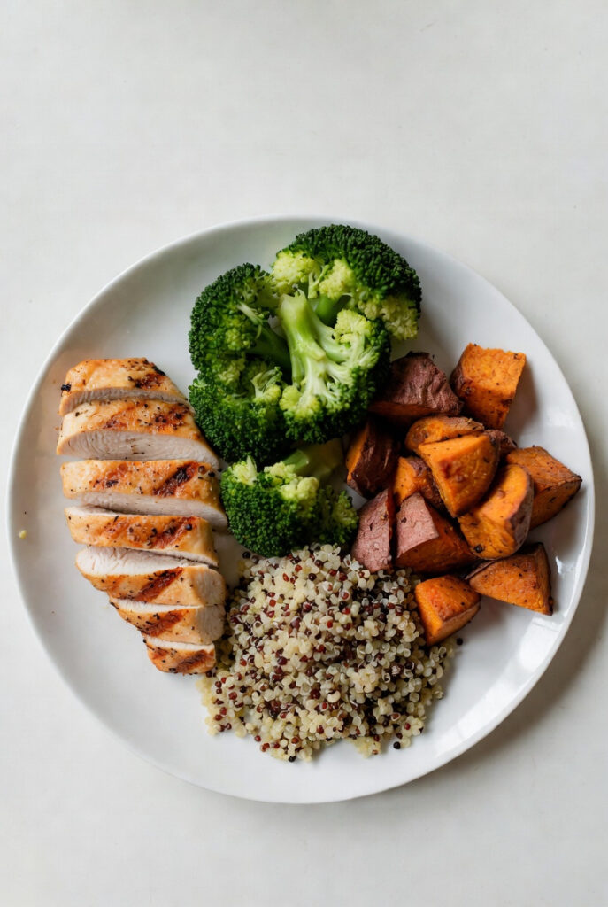 healthy balanced plate for fat loss