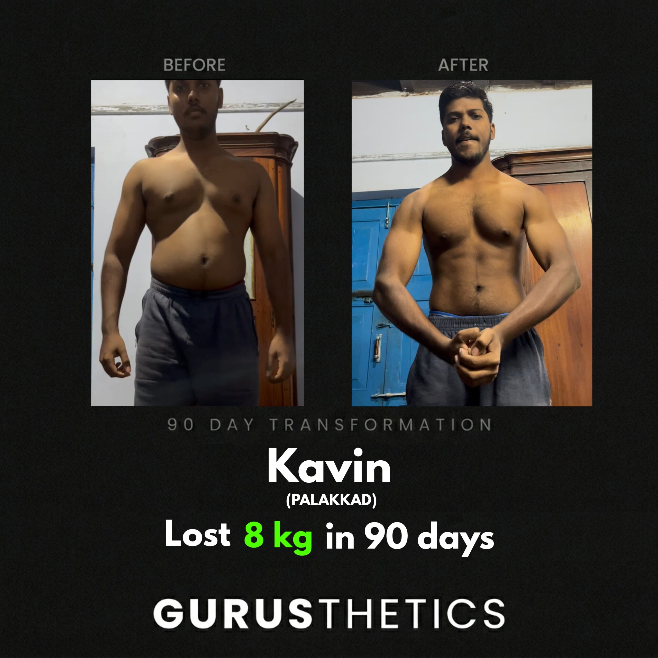 Muscle Building transformation male client 90 day program